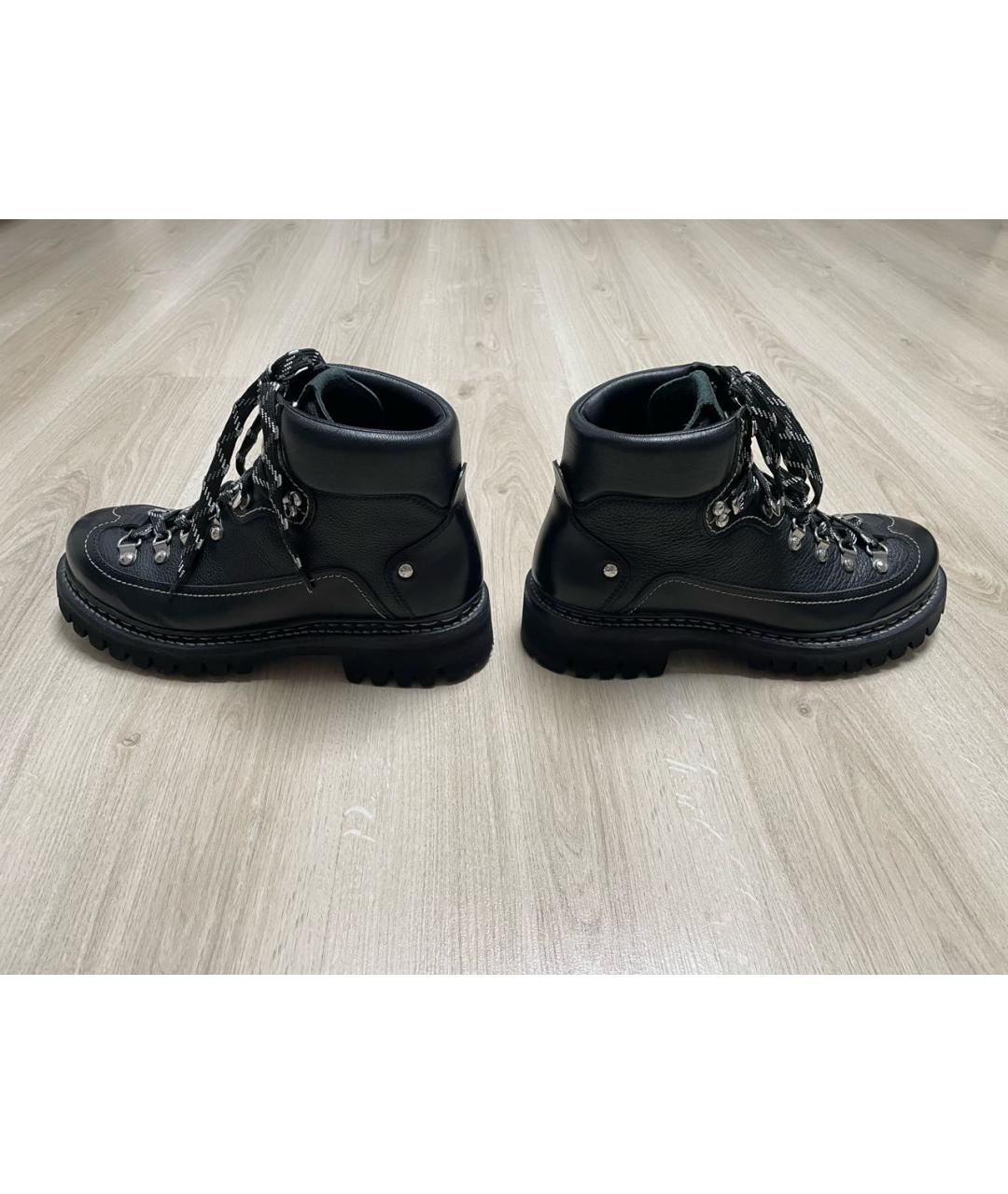 DSQUARED2 Черные кожаные высокие ботинки, фото 9