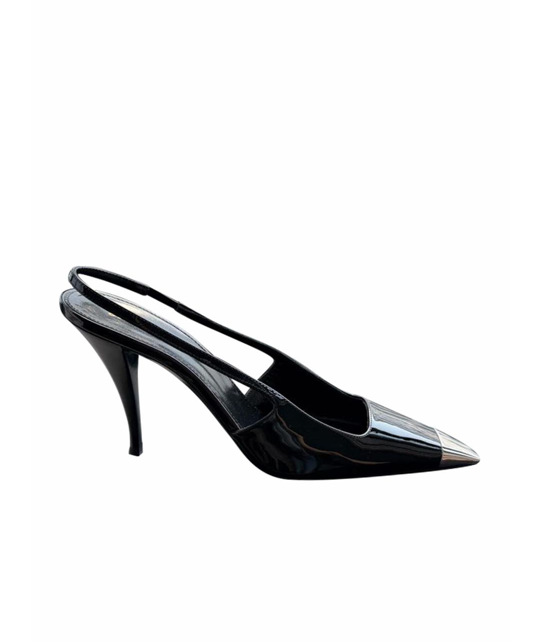 SAINT LAURENT Черные туфли из лакированной кожи, фото 1