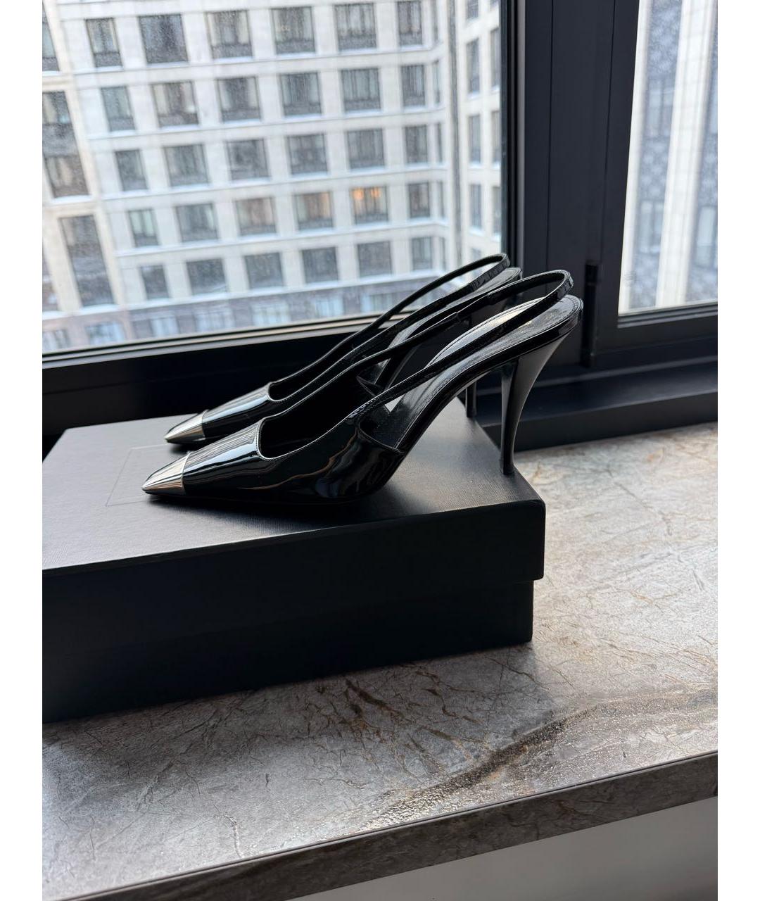 SAINT LAURENT Черные туфли из лакированной кожи, фото 6