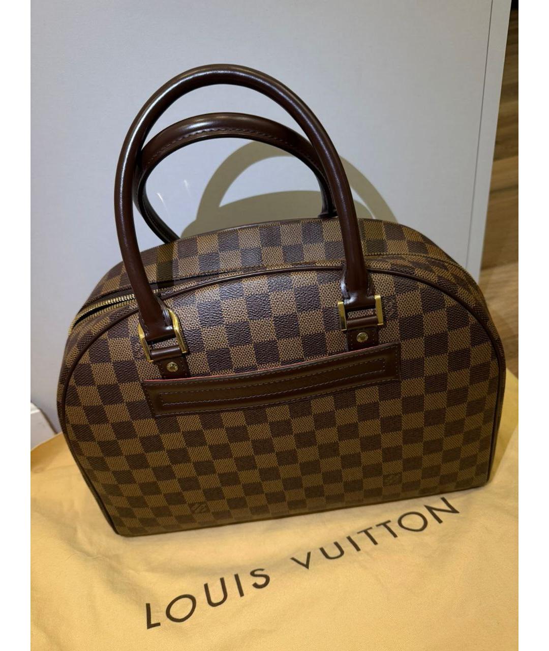 LOUIS VUITTON Коричневая сумка с короткими ручками из искусственной кожи, фото 3