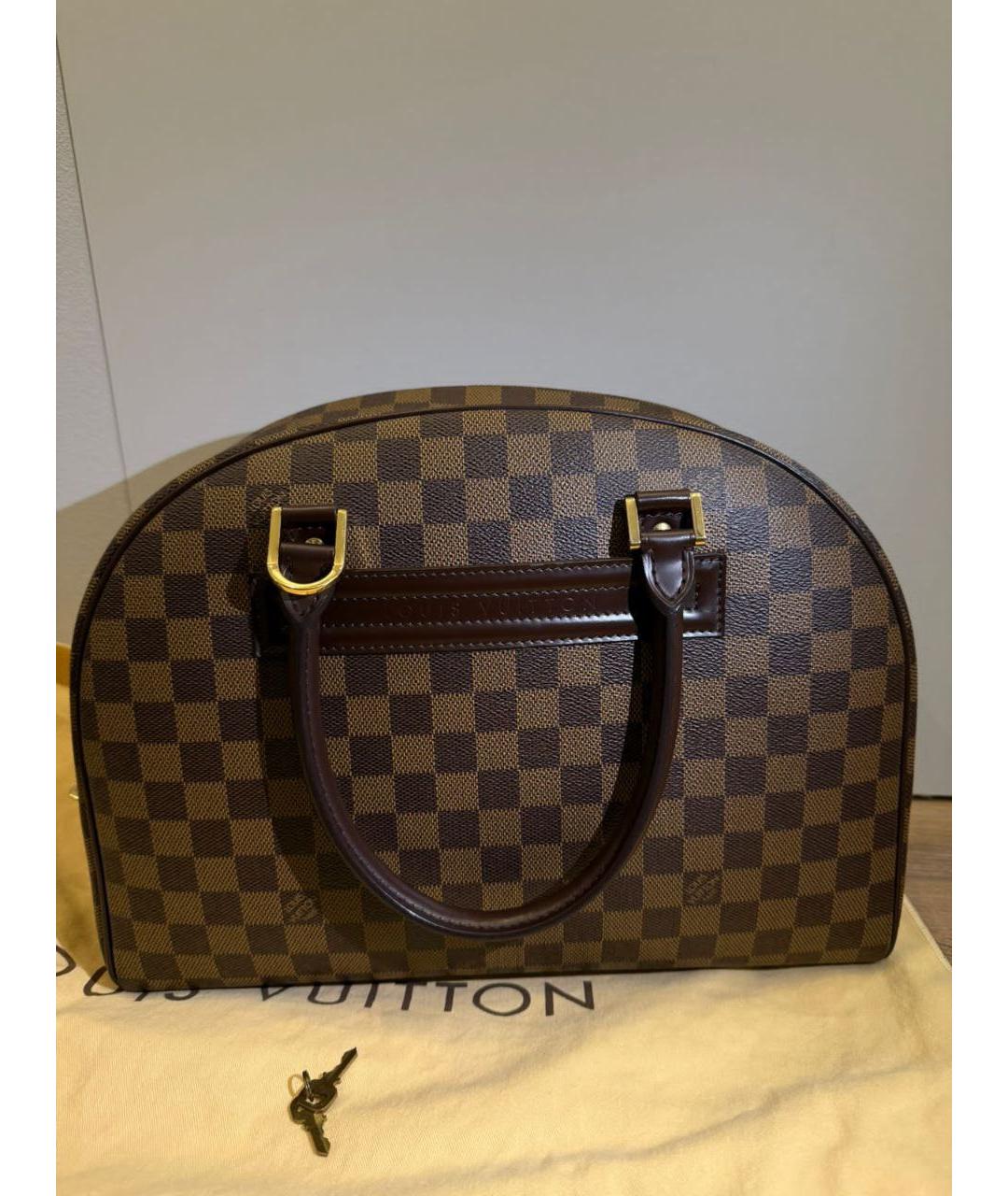 LOUIS VUITTON Коричневая сумка с короткими ручками из искусственной кожи, фото 5