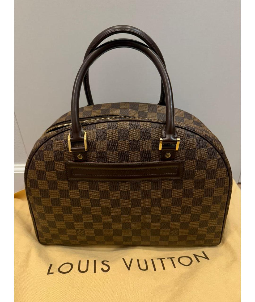 LOUIS VUITTON Коричневая сумка с короткими ручками из искусственной кожи, фото 2