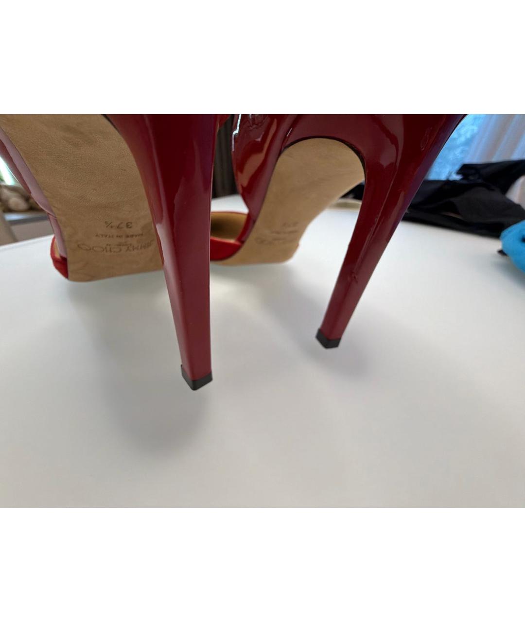 JIMMY CHOO Красные замшевые туфли, фото 4