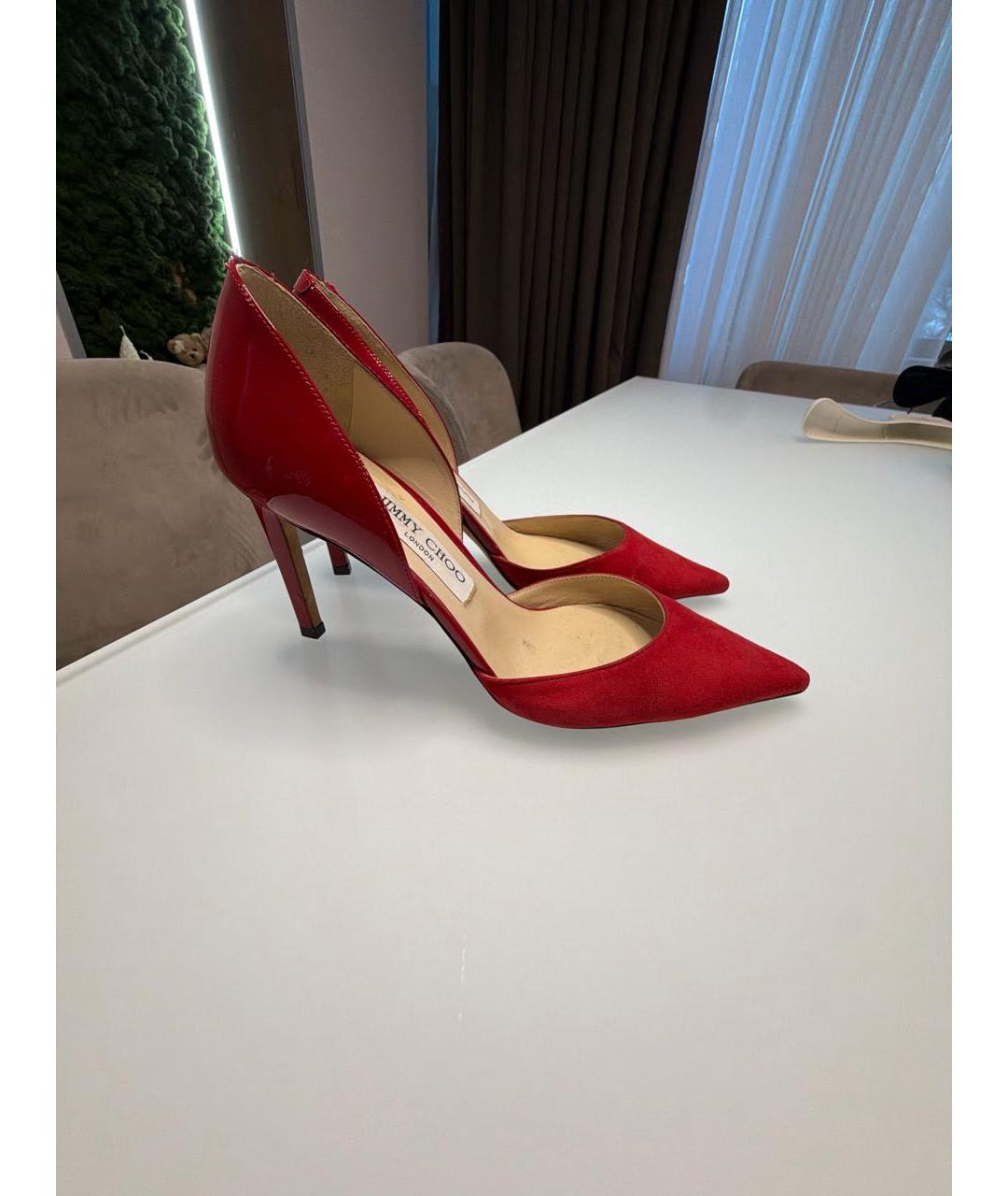 JIMMY CHOO Красные замшевые туфли, фото 5