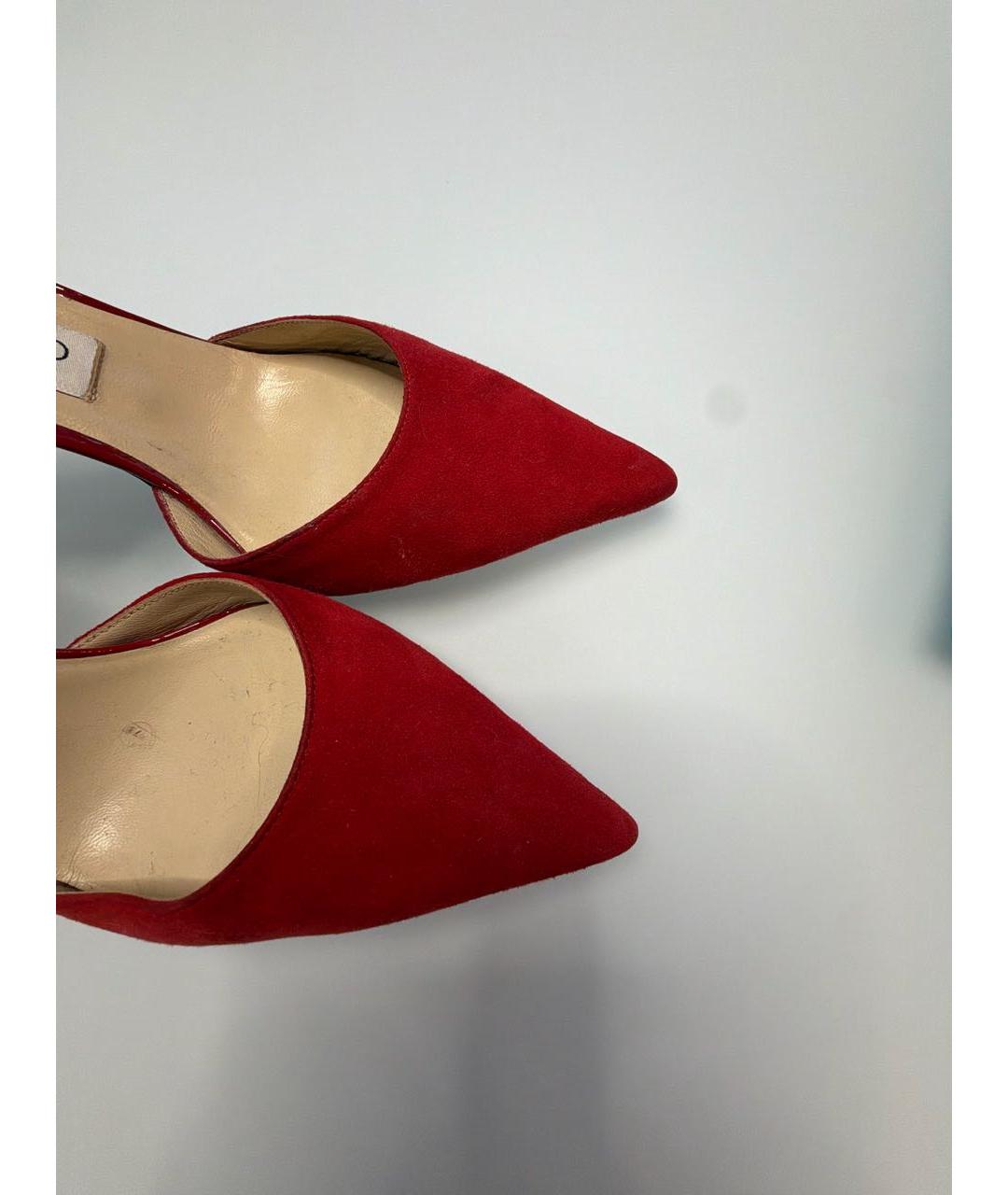 JIMMY CHOO Красные замшевые туфли, фото 3