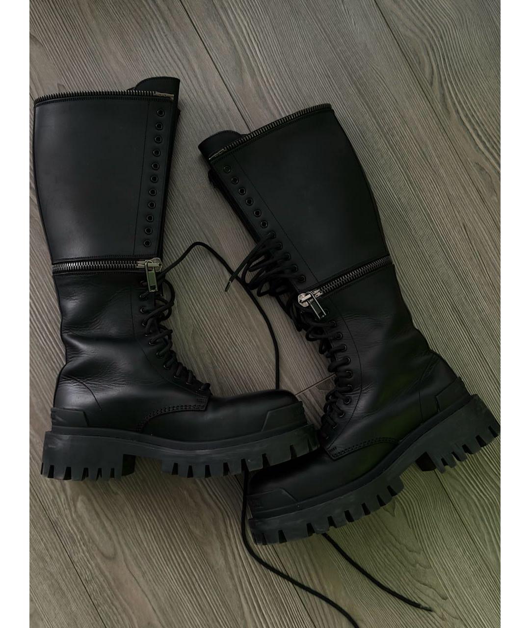 BALENCIAGA Черные кожаные ботинки, фото 5