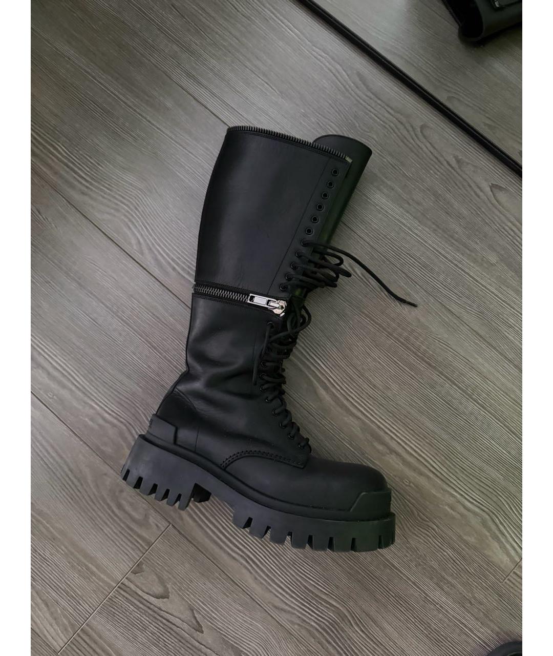 BALENCIAGA Черные кожаные ботинки, фото 6