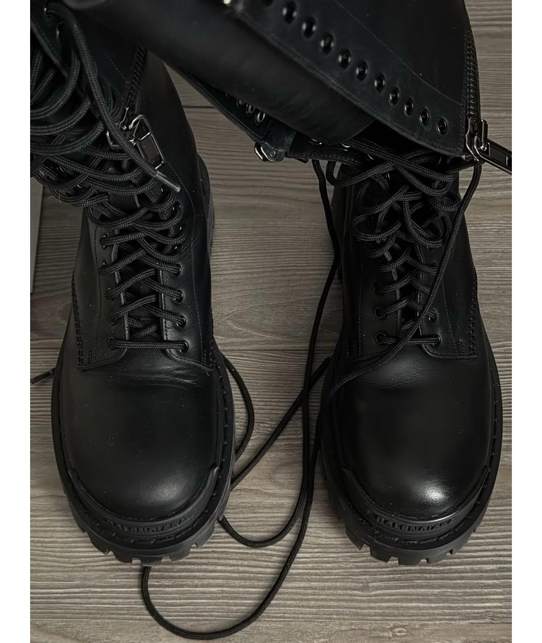 BALENCIAGA Черные кожаные ботинки, фото 3