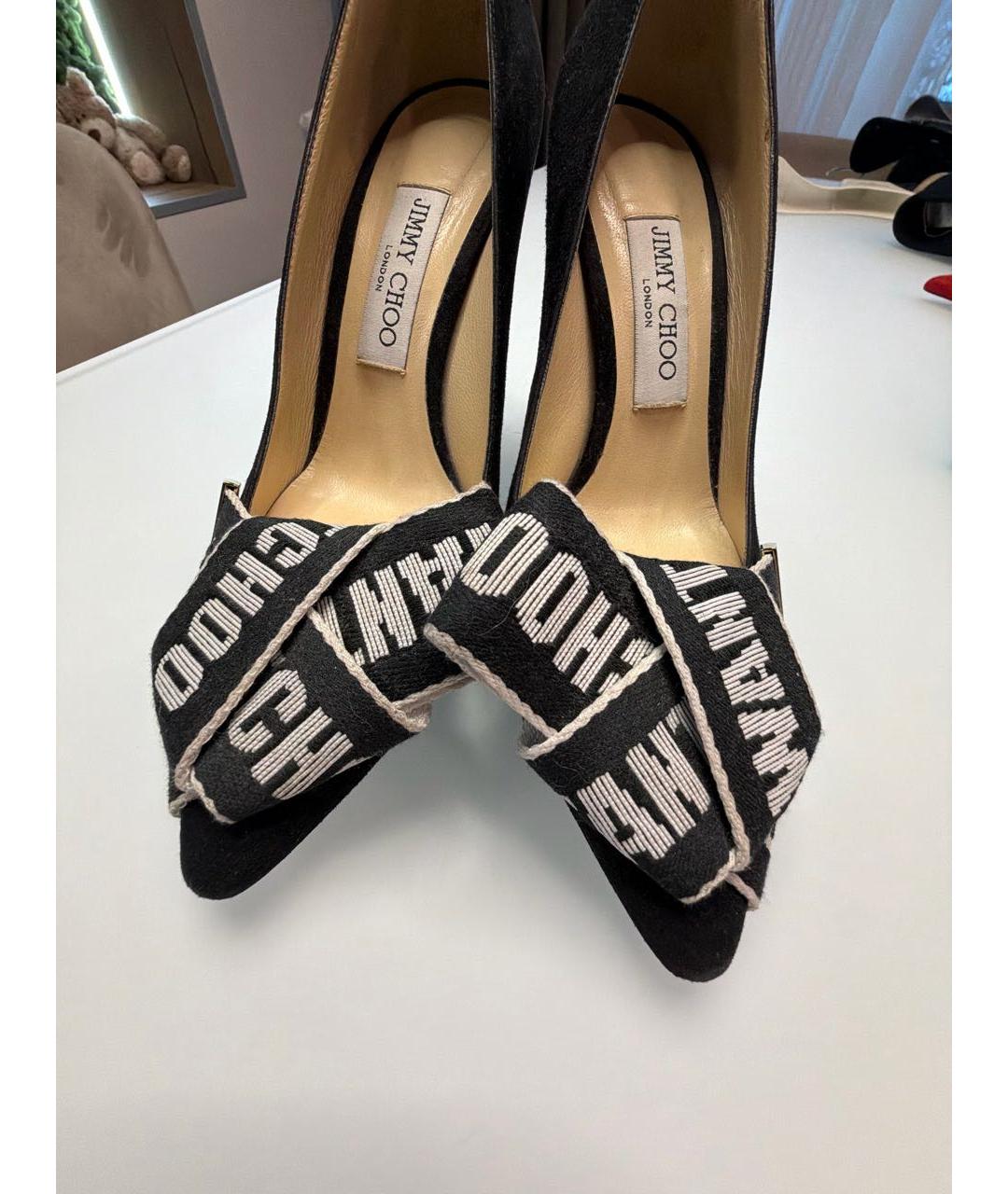 JIMMY CHOO Черные замшевые туфли, фото 3