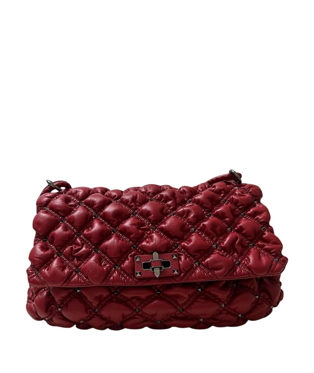 VALENTINO Бордовая кожаная сумка тоут, фото 1