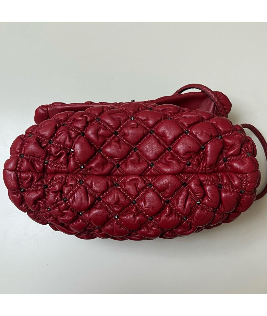 VALENTINO Бордовая кожаная сумка тоут, фото 5