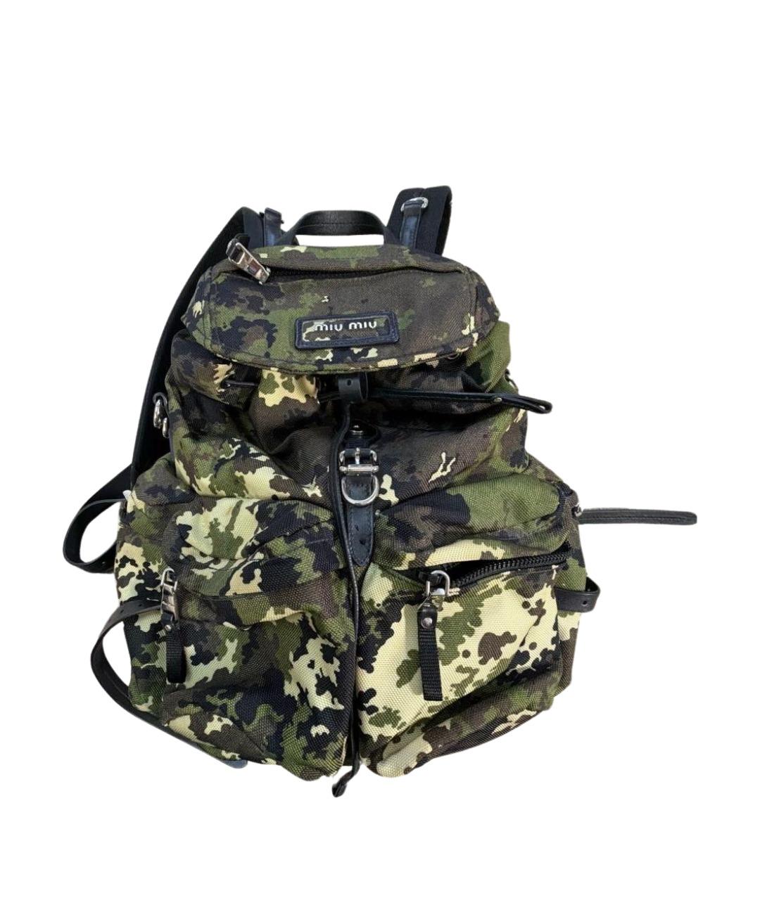 MIU MIU Хаки тканевый рюкзак, фото 1