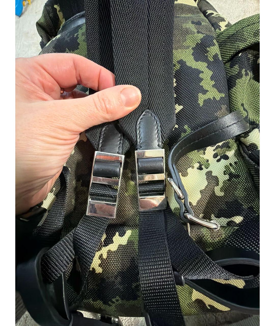 MIU MIU Хаки тканевый рюкзак, фото 6