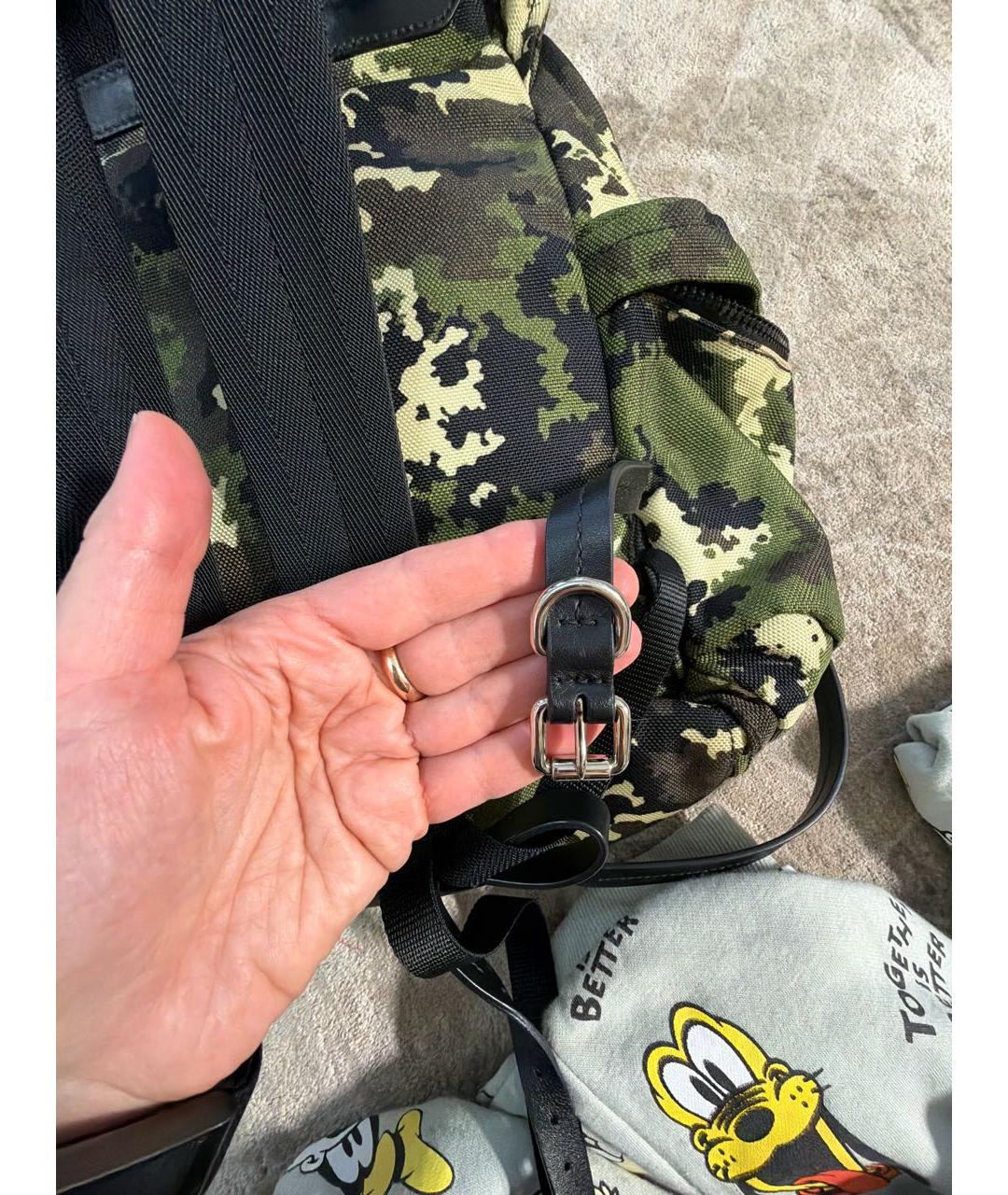 MIU MIU Хаки тканевый рюкзак, фото 7