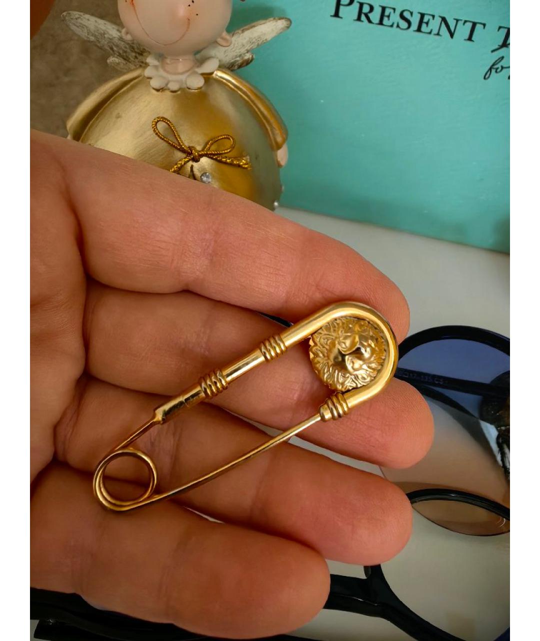 VERSACE Золотая металлическая булавка / брошь, фото 4