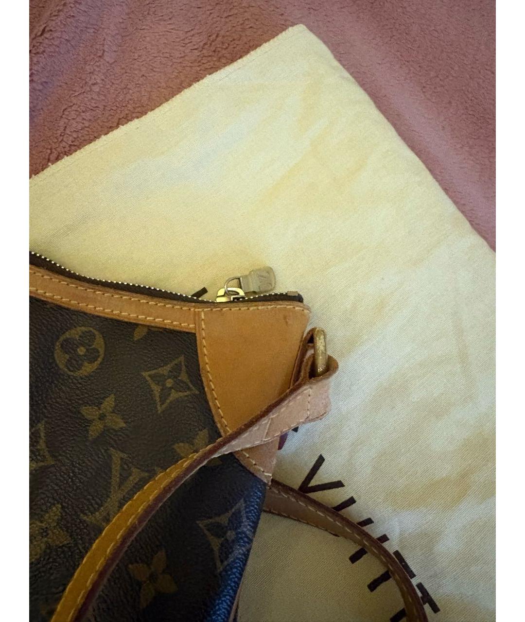 LOUIS VUITTON Коричневая кожаная сумка через плечо, фото 5