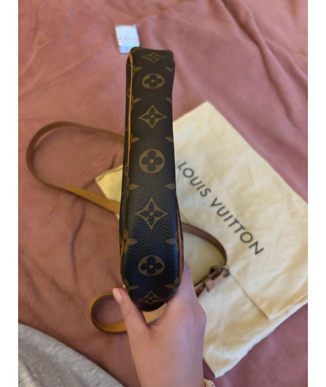 LOUIS VUITTON Коричневая кожаная сумка через плечо, фото 6