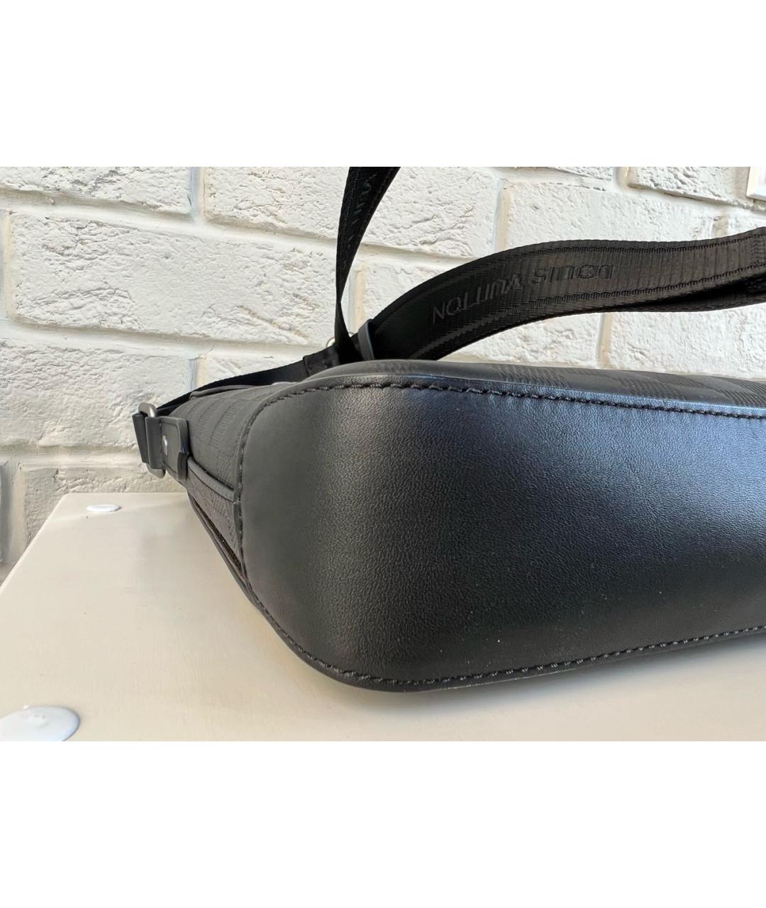 LOUIS VUITTON Черная кожаная сумка на плечо, фото 8