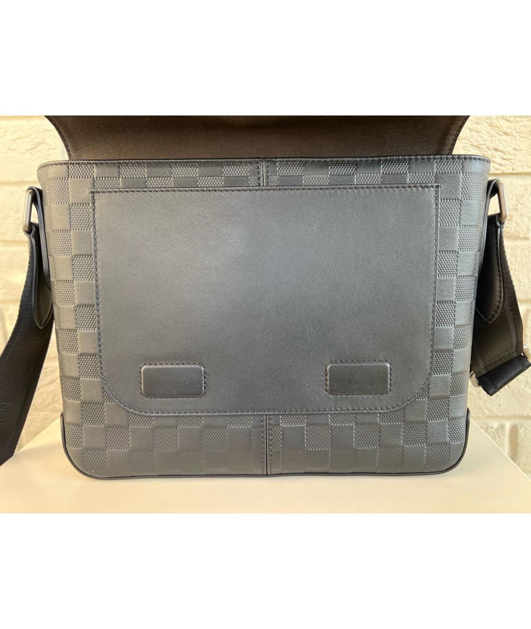 LOUIS VUITTON Черная кожаная сумка на плечо, фото 5