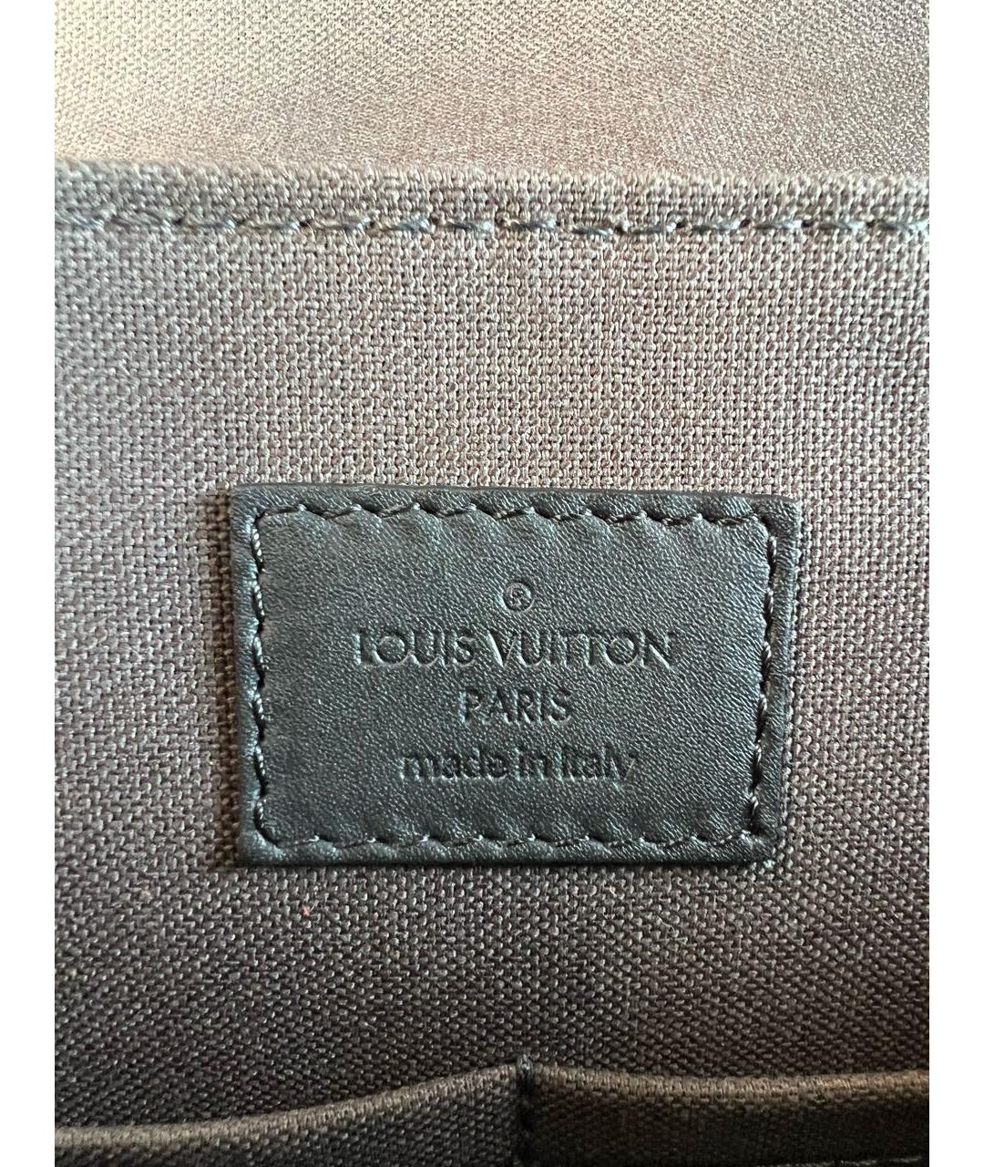 LOUIS VUITTON Черная кожаная сумка на плечо, фото 7