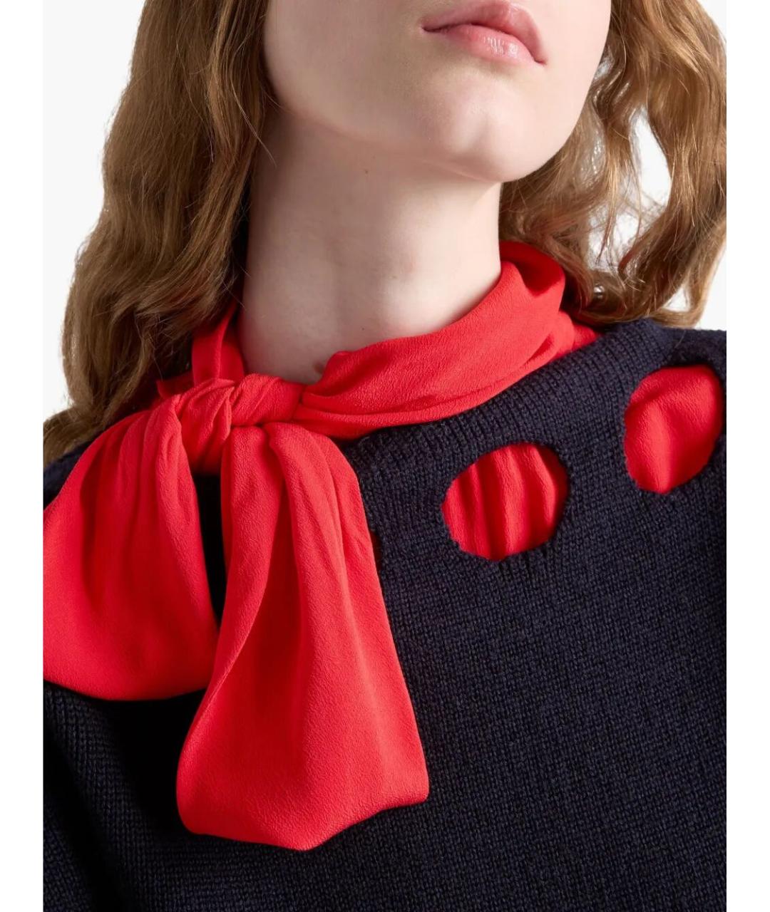 PRADA Красная шелковая блузы, фото 4