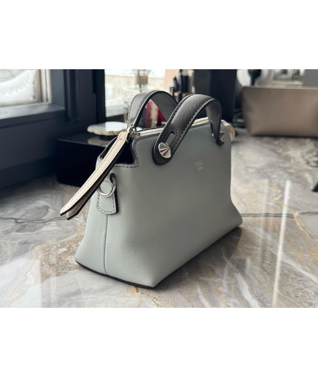 FENDI Голубая кожаная сумка через плечо, фото 2