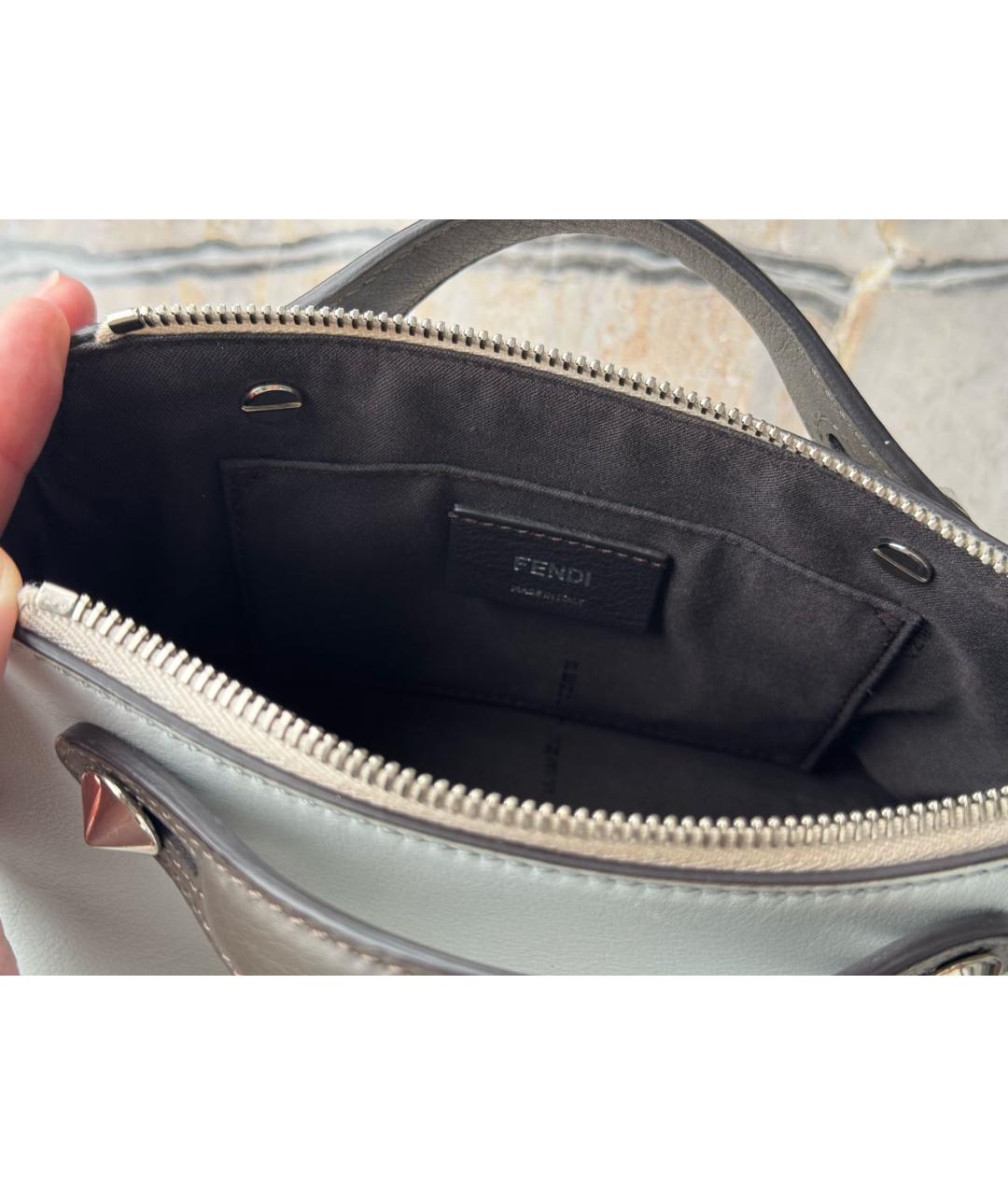 FENDI Голубая кожаная сумка через плечо, фото 4