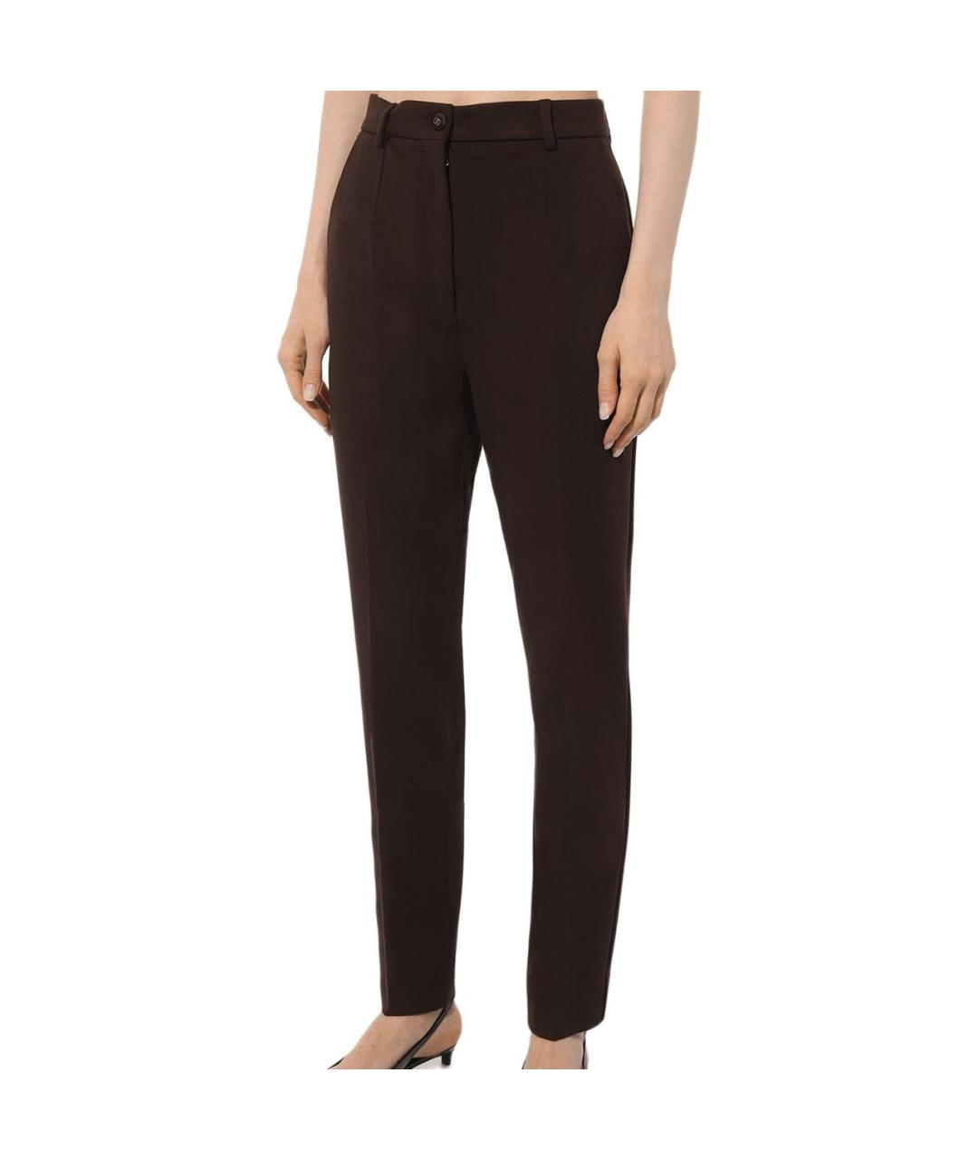 DOLCE&GABBANA Коричневые вискозные брюки узкие, фото 5