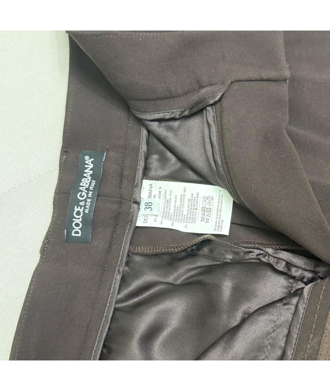 DOLCE&GABBANA Коричневые вискозные брюки узкие, фото 3