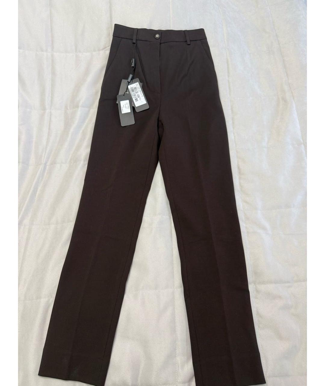 DOLCE&GABBANA Коричневые вискозные брюки узкие, фото 8