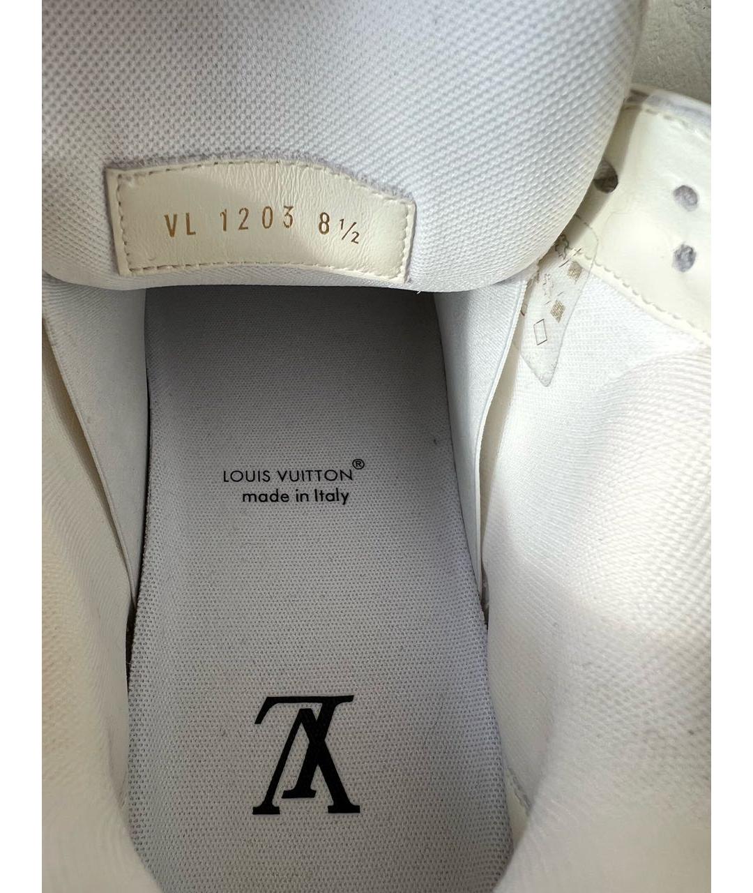 LOUIS VUITTON Белые кожаные низкие кроссовки / кеды, фото 6