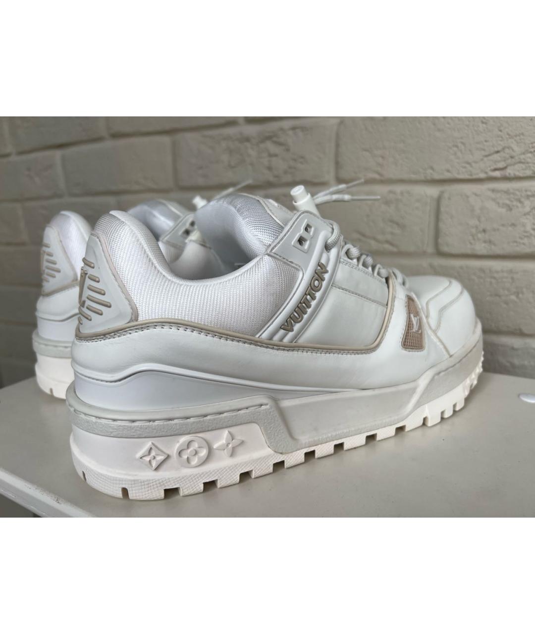 LOUIS VUITTON Белые кожаные низкие кроссовки / кеды, фото 2