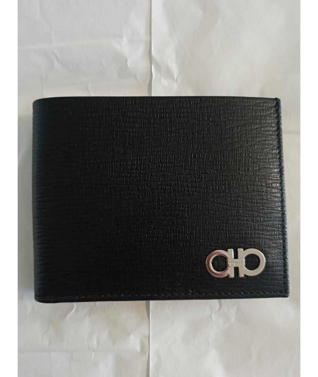 FERRAGAMO Черный кожаный кошелек, фото 4