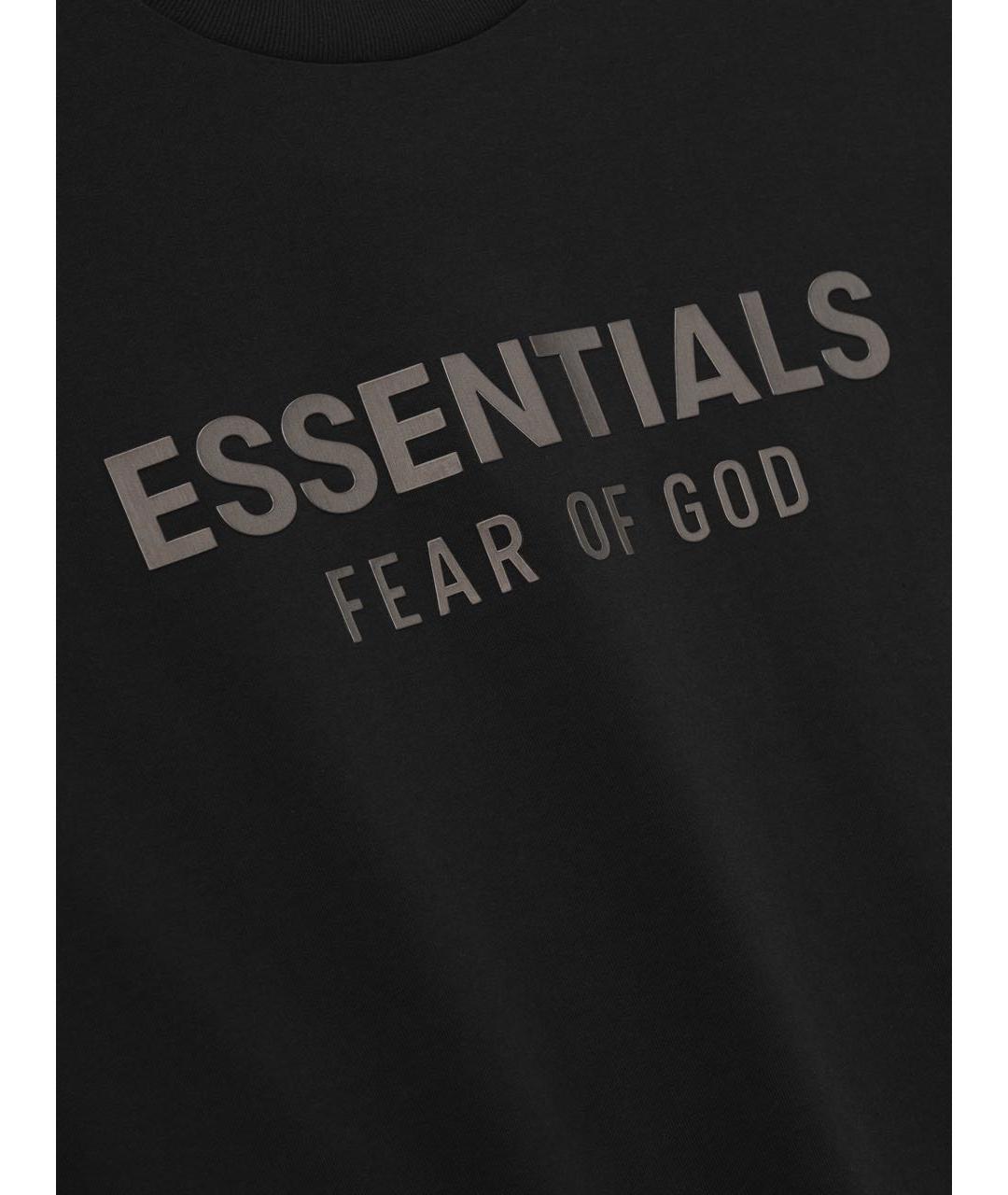 FEAR OF GOD ESSENTIALS Черная хлопковая футболка, фото 3