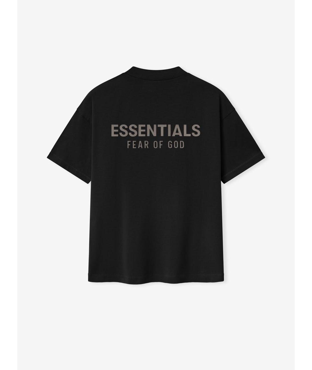FEAR OF GOD ESSENTIALS Черная хлопковая футболка, фото 2