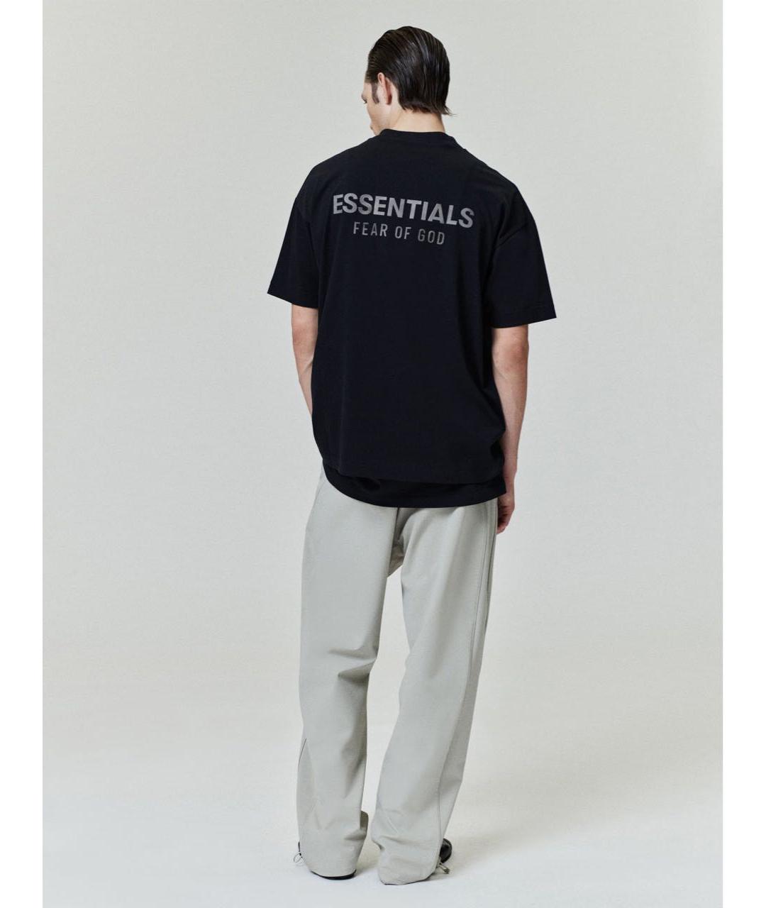 FEAR OF GOD ESSENTIALS Черная хлопковая футболка, фото 5