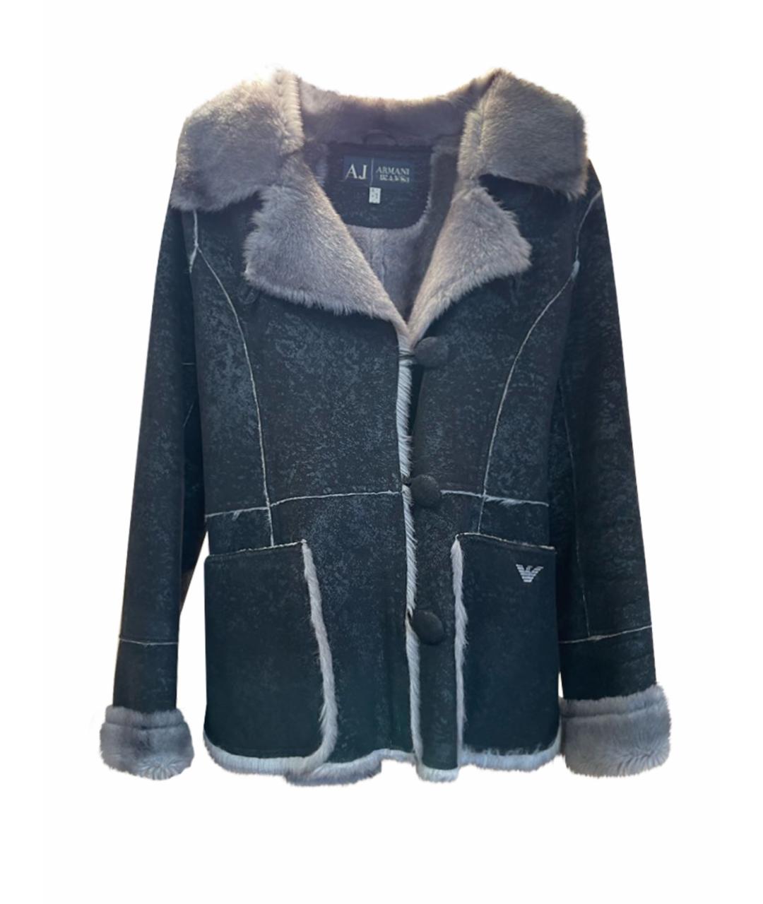 ARMANI JEANS Серая замшевая дубленка, фото 1