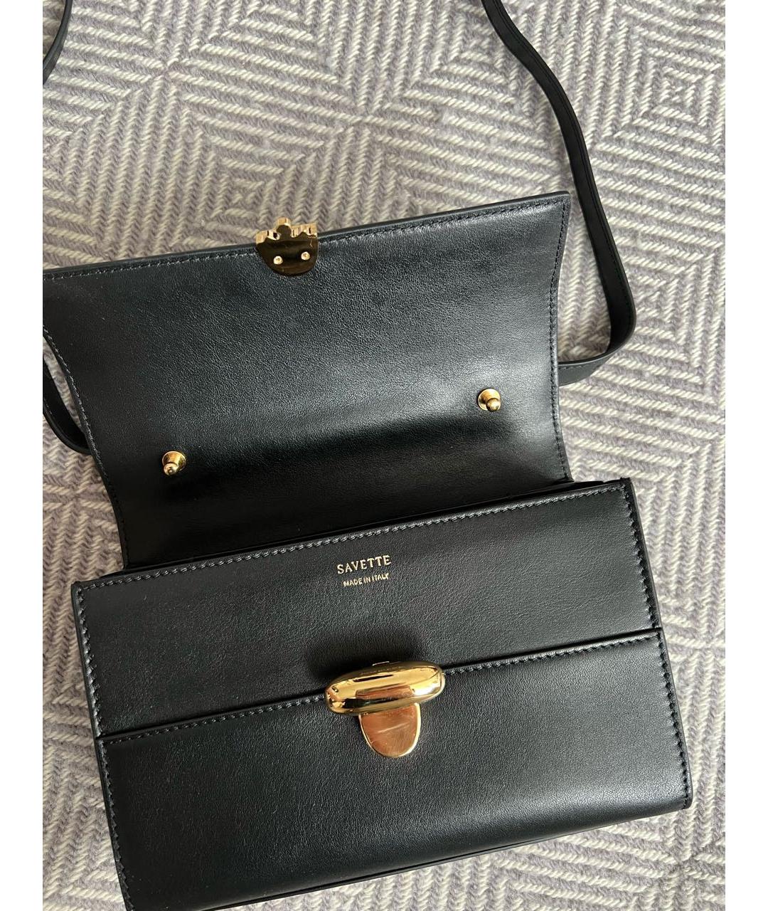 Savette Черная кожаная сумка через плечо, фото 2