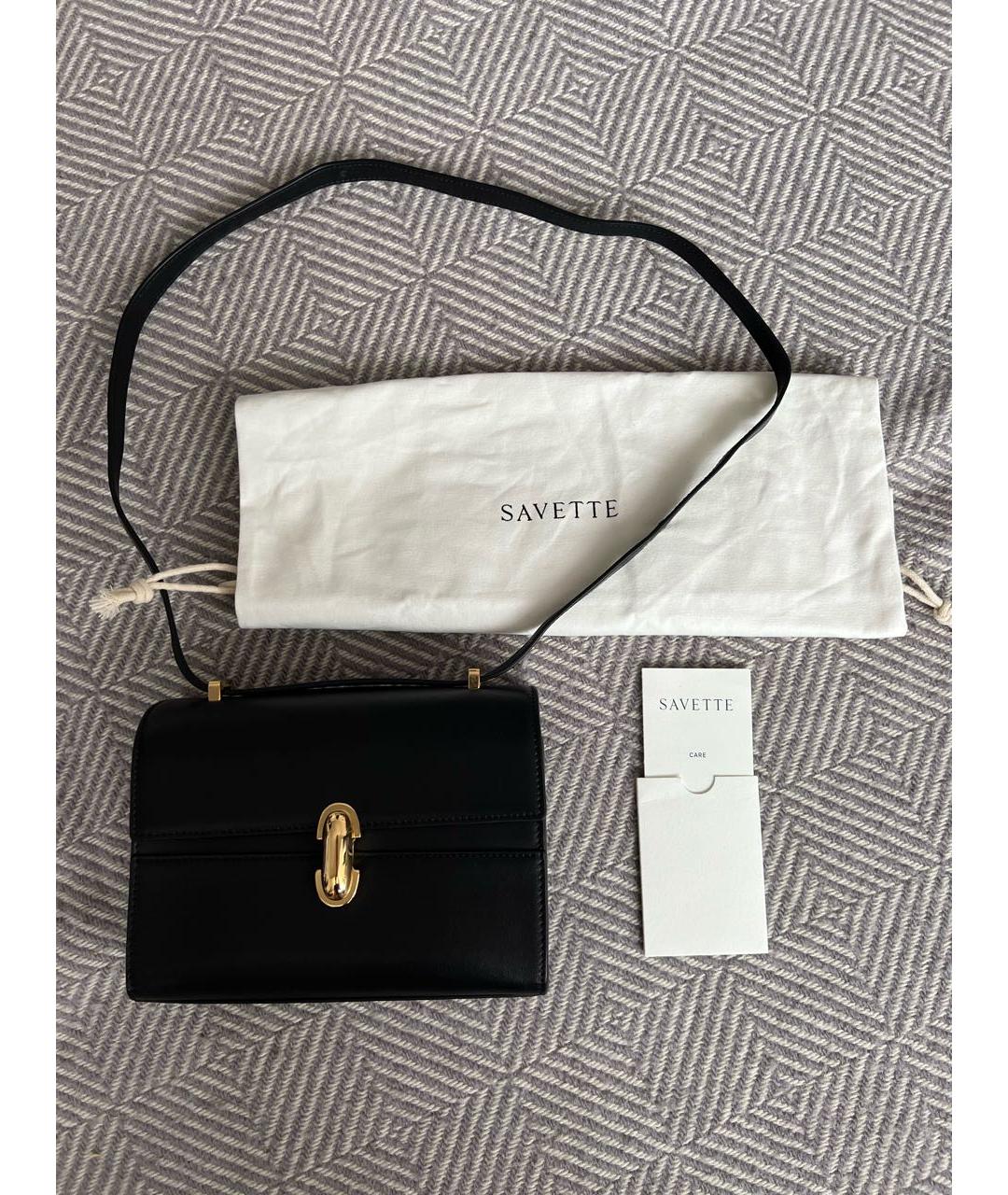 Savette Черная кожаная сумка через плечо, фото 9