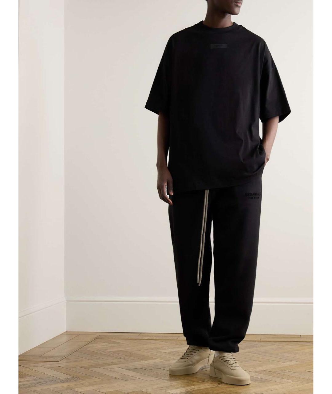 FEAR OF GOD ESSENTIALS Черная хлопковая футболка, фото 4