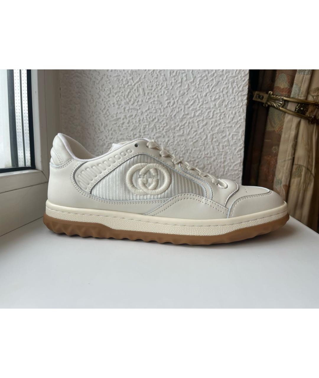 GUCCI Белые текстильные кроссовки, фото 6