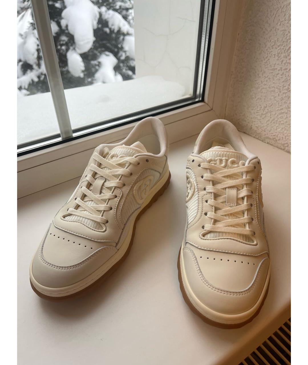 GUCCI Белые текстильные кроссовки, фото 2