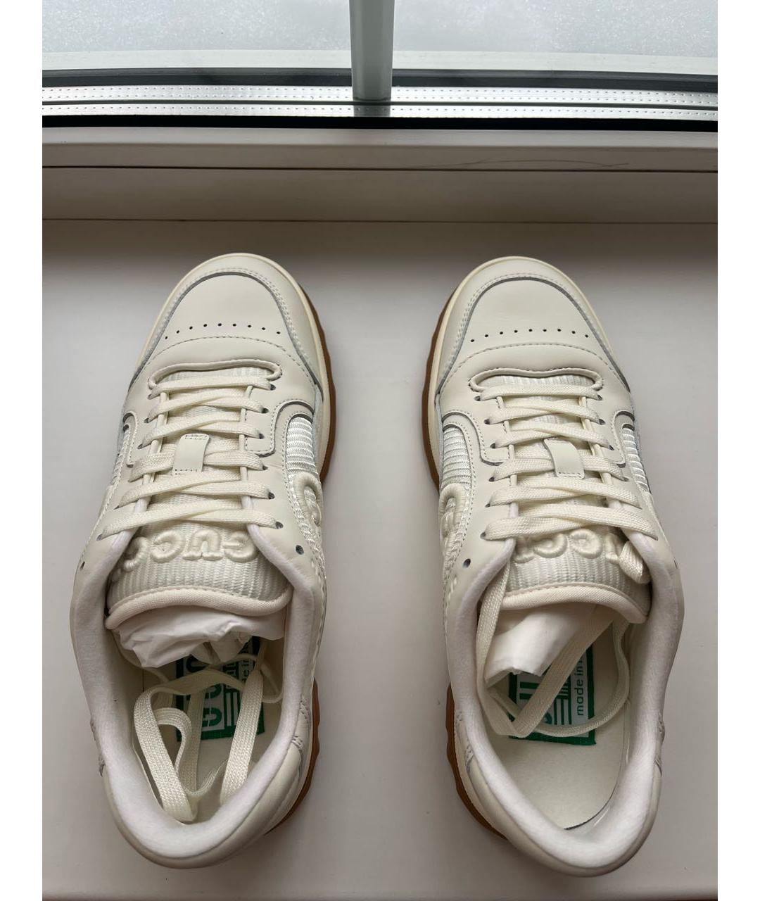 GUCCI Белые текстильные кроссовки, фото 3