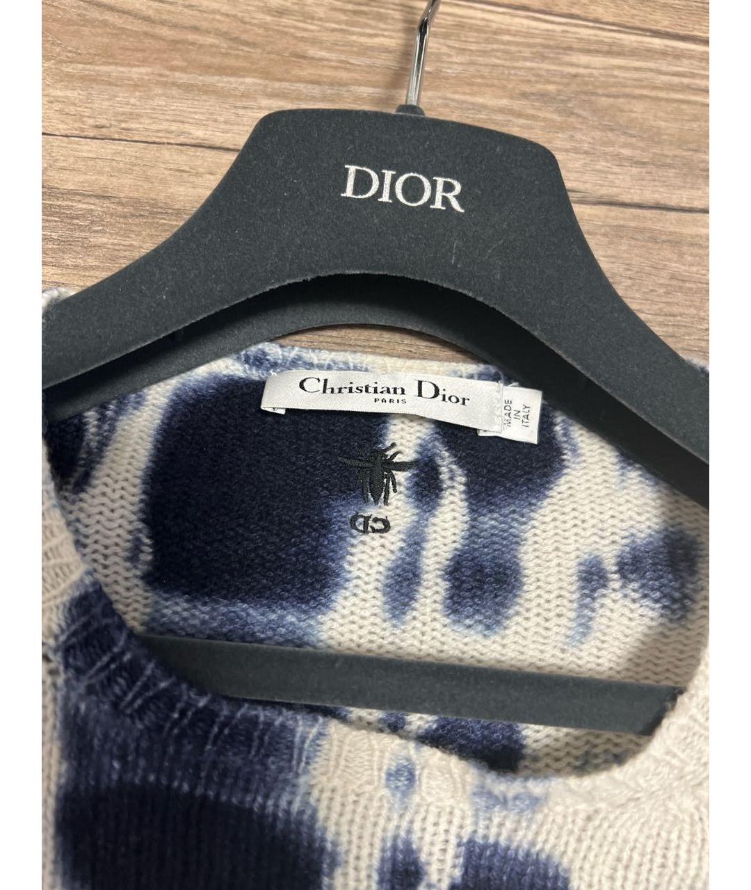 CHRISTIAN DIOR Темно-синий кашемировый джемпер / свитер, фото 3