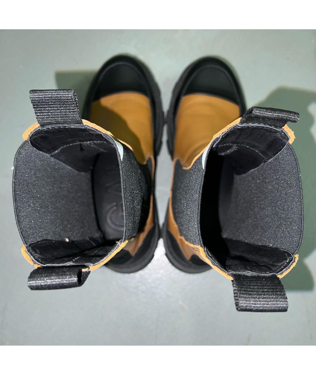 GANNI Горчичные кожаные ботинки, фото 3