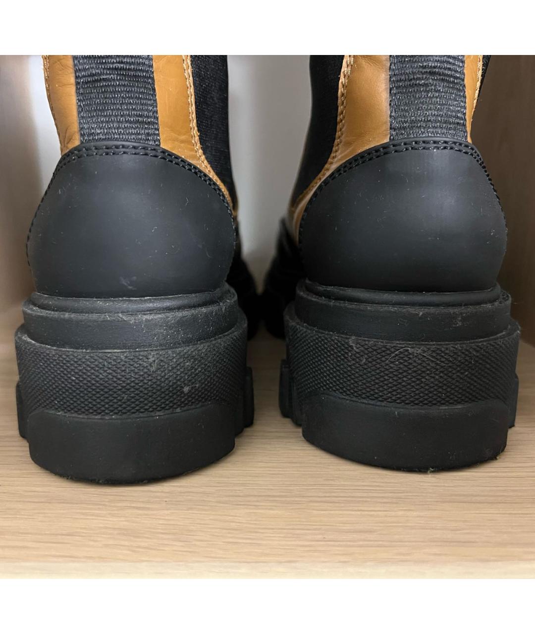 GANNI Горчичные кожаные ботинки, фото 8