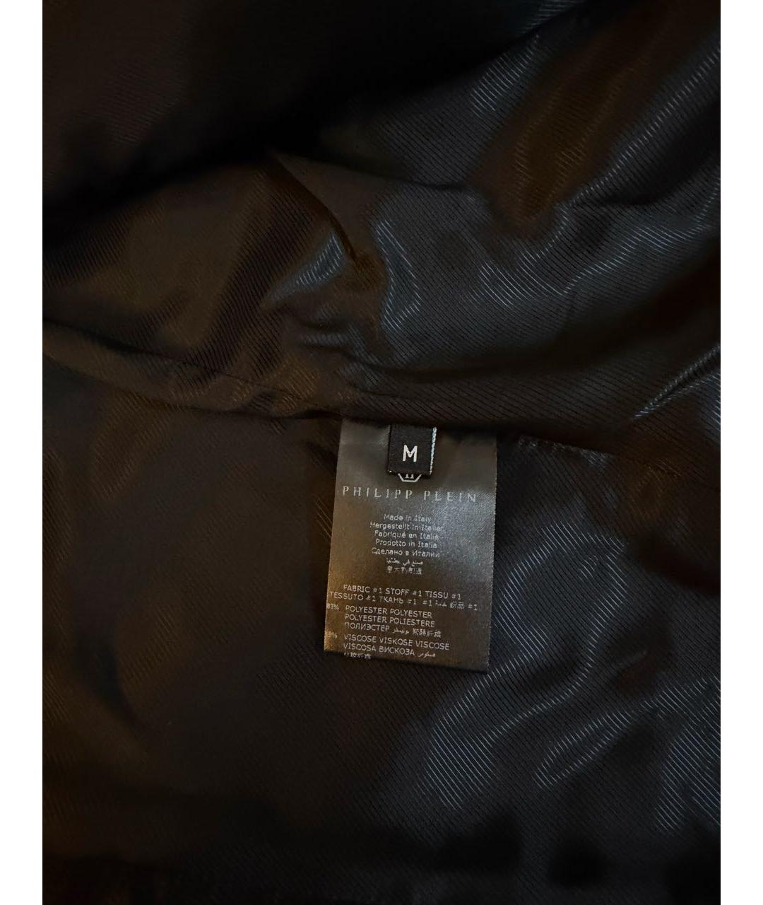 PHILIPP PLEIN Черное вискозное пальто, фото 6