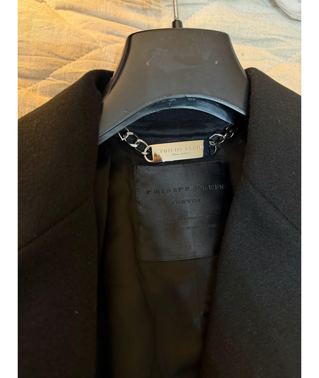 PHILIPP PLEIN Черное вискозное пальто, фото 3