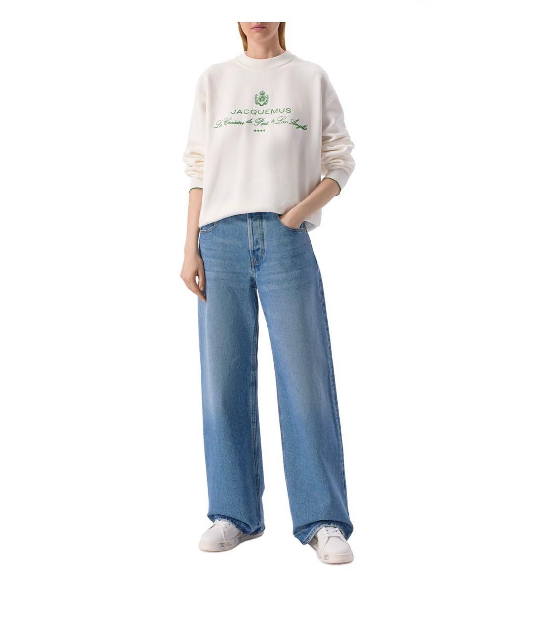 JACQUEMUS Голубые хлопковые прямые джинсы, фото 2