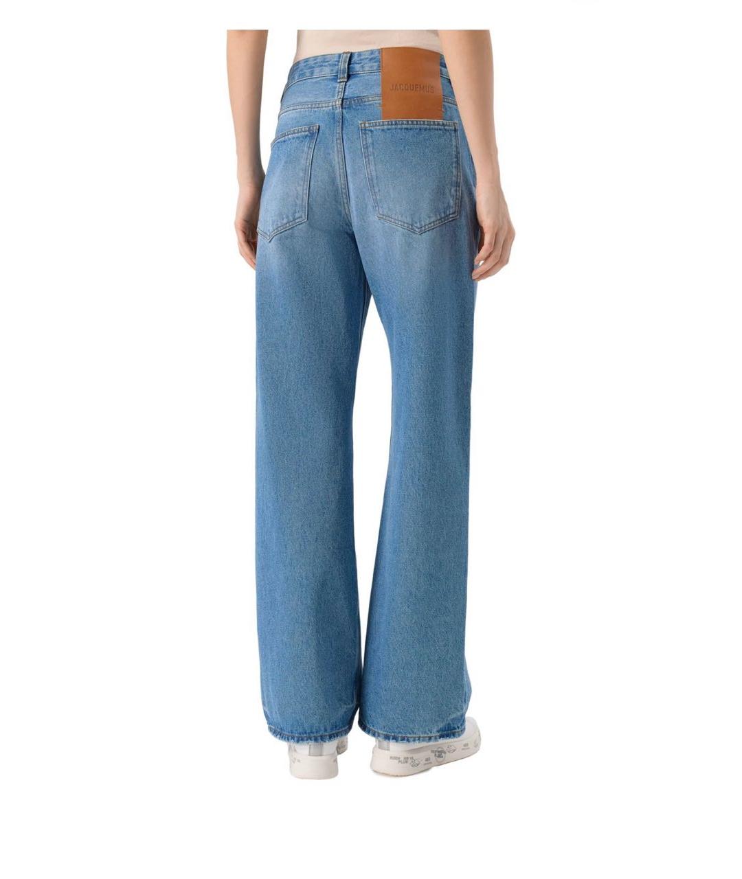 JACQUEMUS Голубые хлопковые прямые джинсы, фото 4